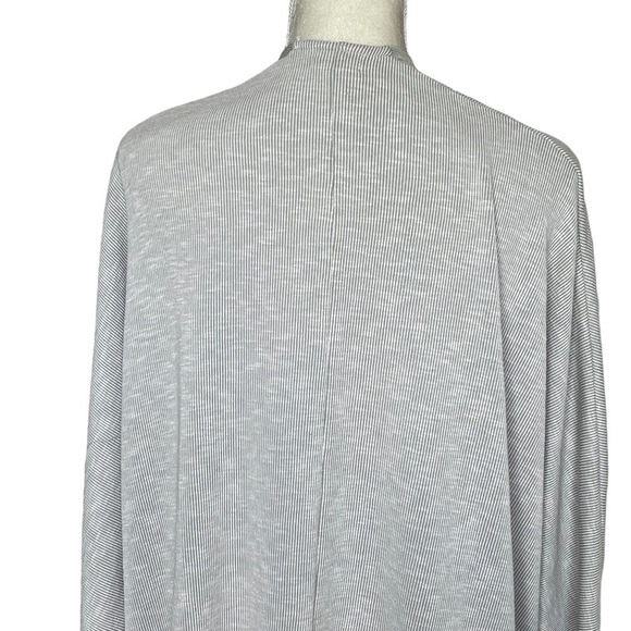 Anthropologie Donni Women’s Relaxed Rib Grey Cream Cardigan Kimono Size OS - Picture 7 of 10